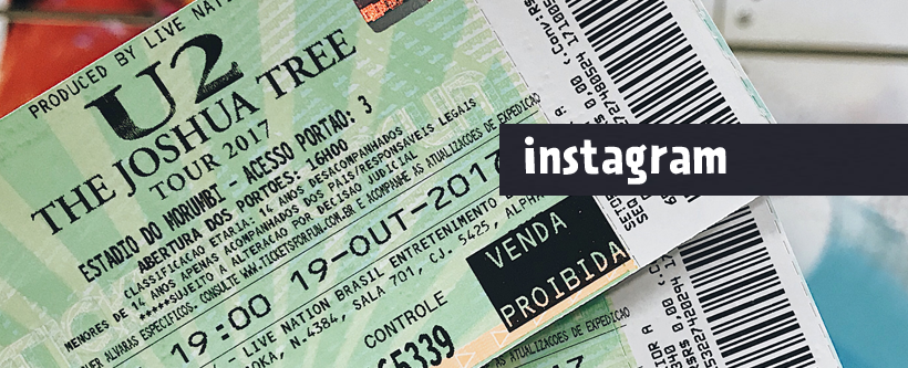 Ingressos show do U2 para o dia 22/10 em SP via Instagram